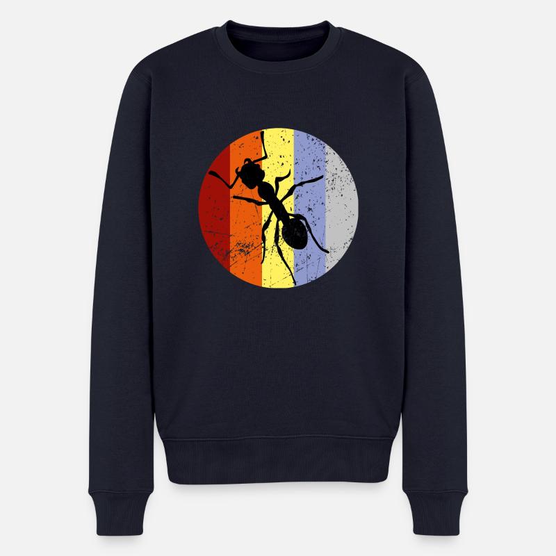 Retro Ameise - Männer Premium Bio Pullover - Navy