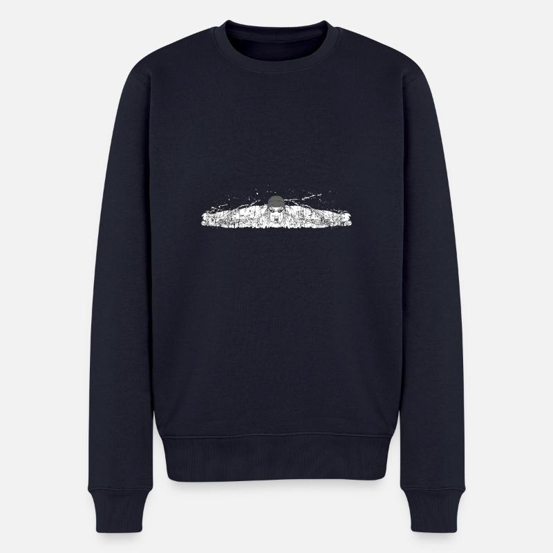 Schwimmer - Männer Premium Bio Pullover - Navy