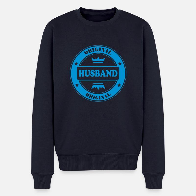 Original husband - Männer Premium Bio Pullover - Navy