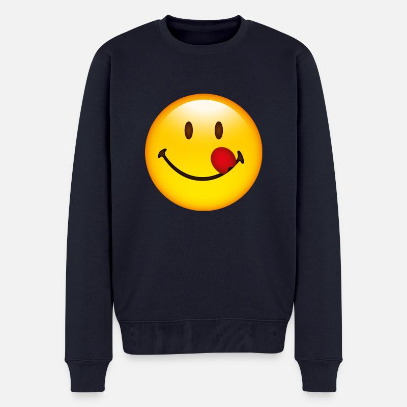 Smiley Taste - Männer Premium Bio Pullover - Navy