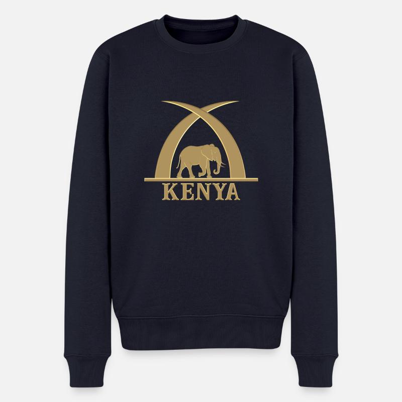 Elfenbein und Elefant - Männer Premium Bio Pullover - Navy