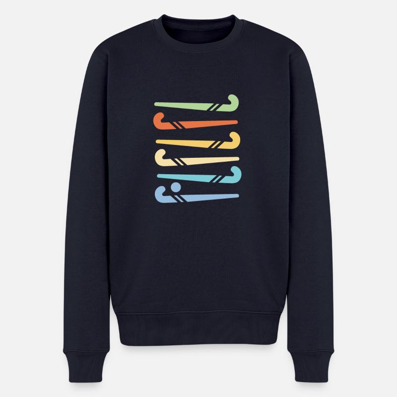 Hockeyschläger - Männer Premium Bio Pullover - Navy