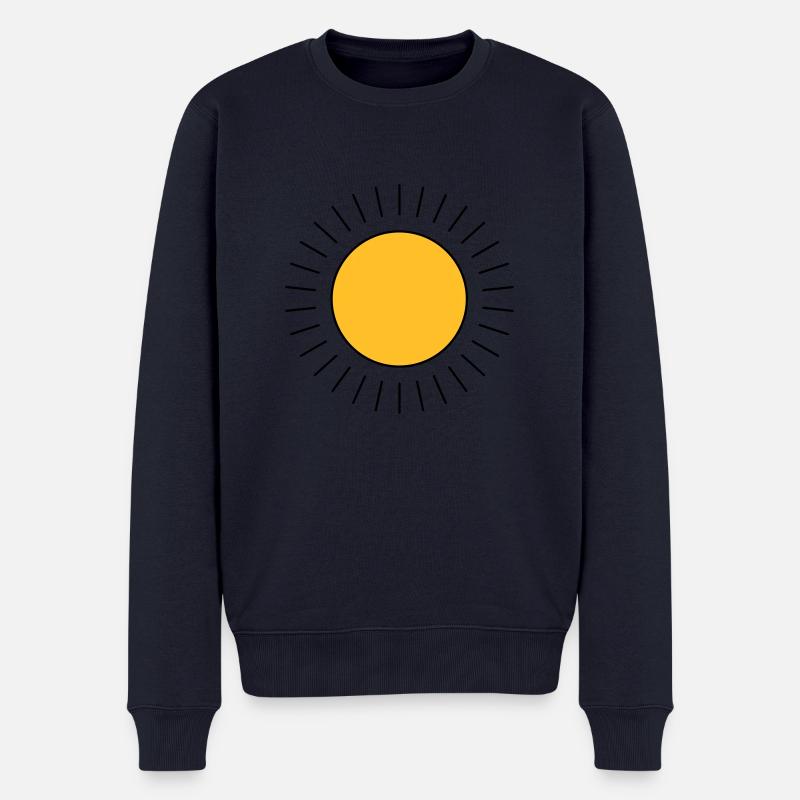 Sonne - Männer Premium Bio Pullover - Navy