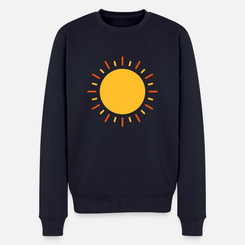 Sonne - Männer Premium Bio Pullover - Navy