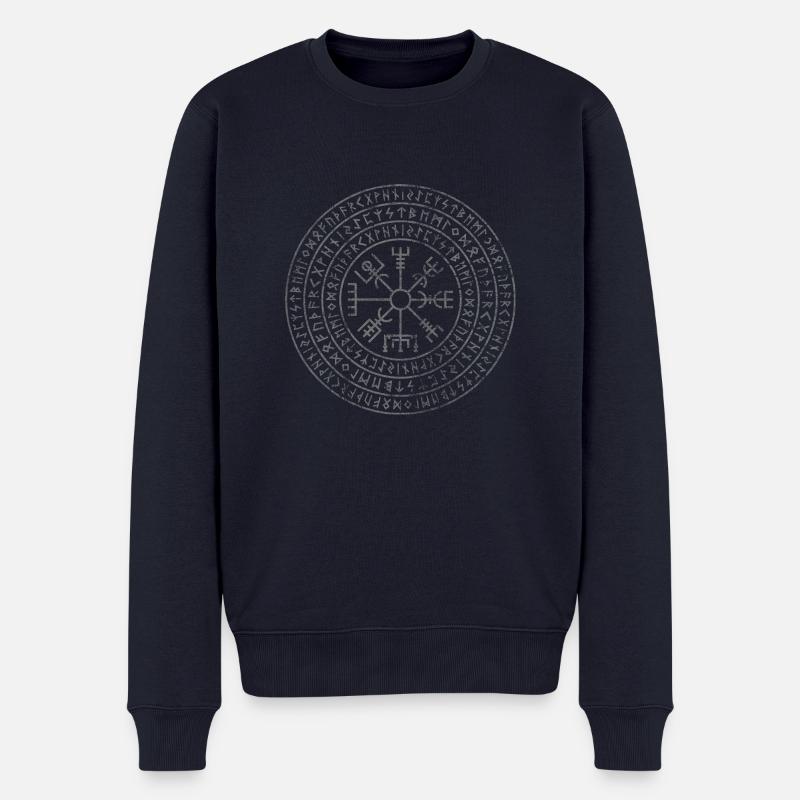 Vegvésir - Männer Premium Bio Pullover - Navy