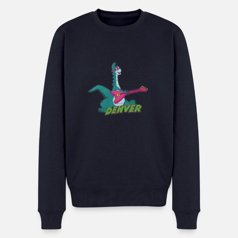 Denver mit Gitarre - Männer Premium Bio Pullover - Navy