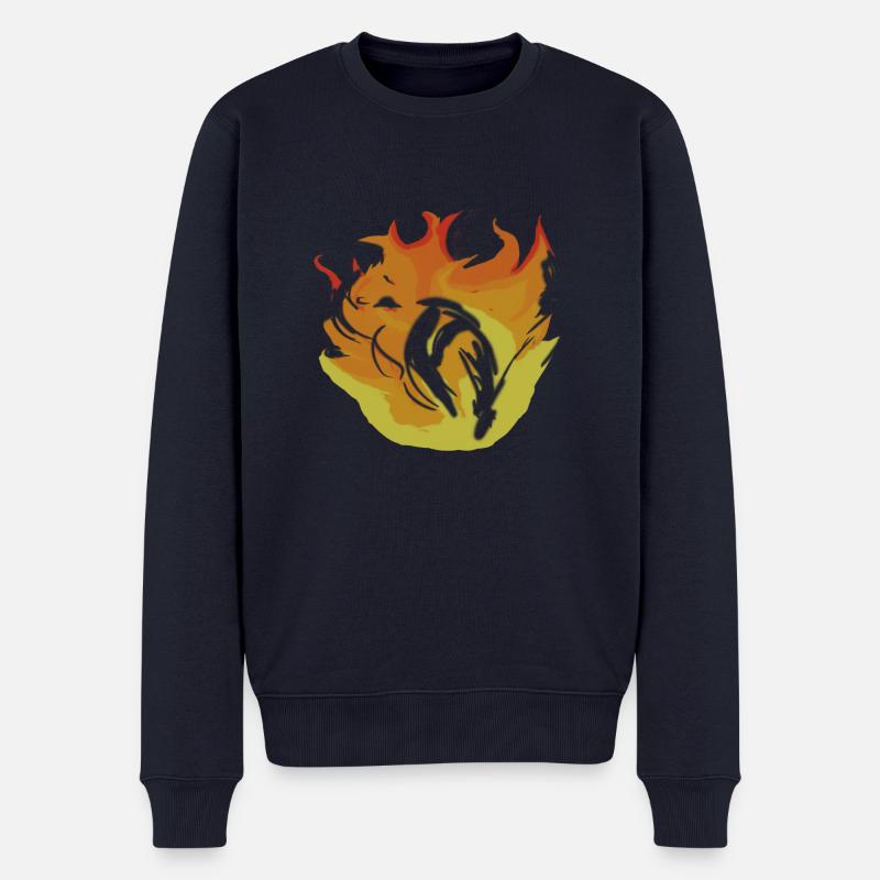 Feuer - Männer Premium Bio Pullover - Navy