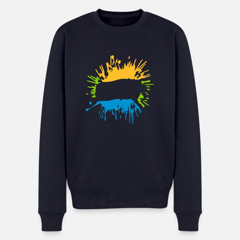 Klecks Text einfügen - Männer Premium Bio Pullover - Navy