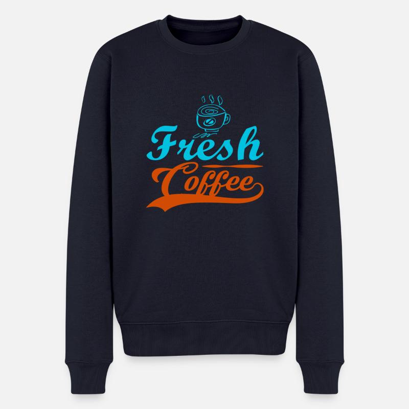 Fresh Coffee - Männer Premium Bio Pullover - Navy