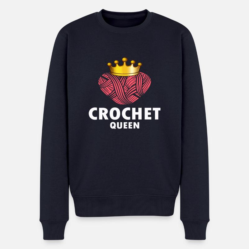 Crochet Queen - Männer Premium Bio Pullover - Navy
