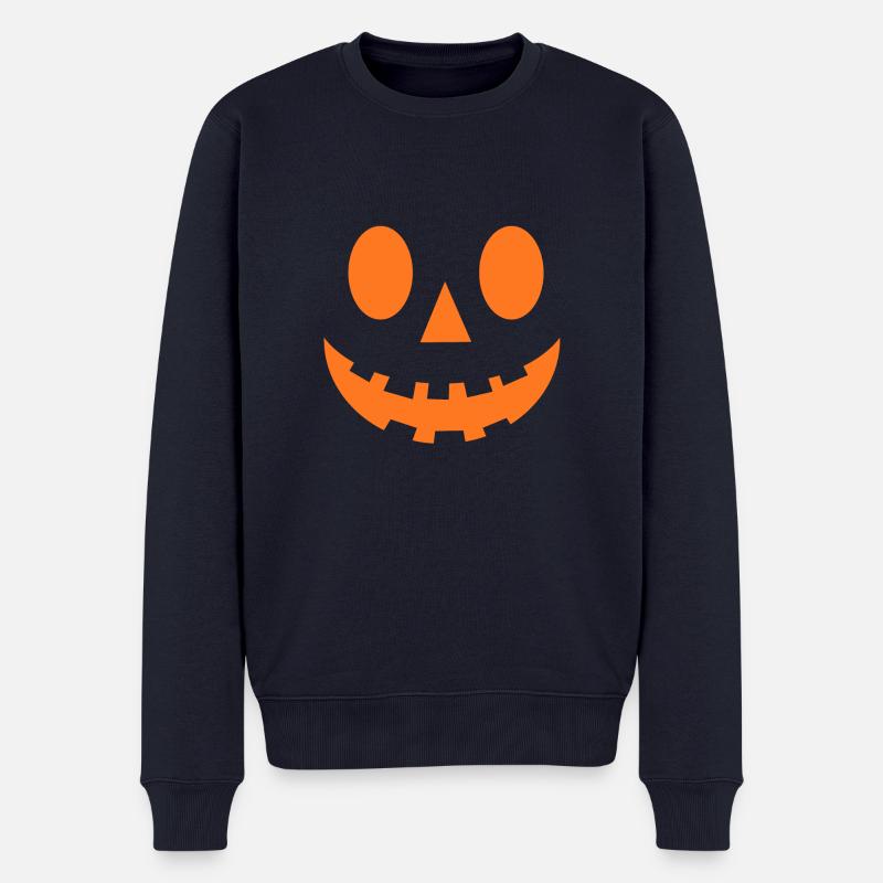 Kürbiskopf - Männer Premium Bio Pullover - Navy