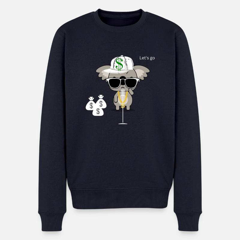 Koala am Mic - Männer Premium Bio Pullover - Navy