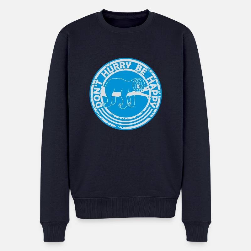 dont hurry be happy - Männer Premium Bio Pullover - Navy