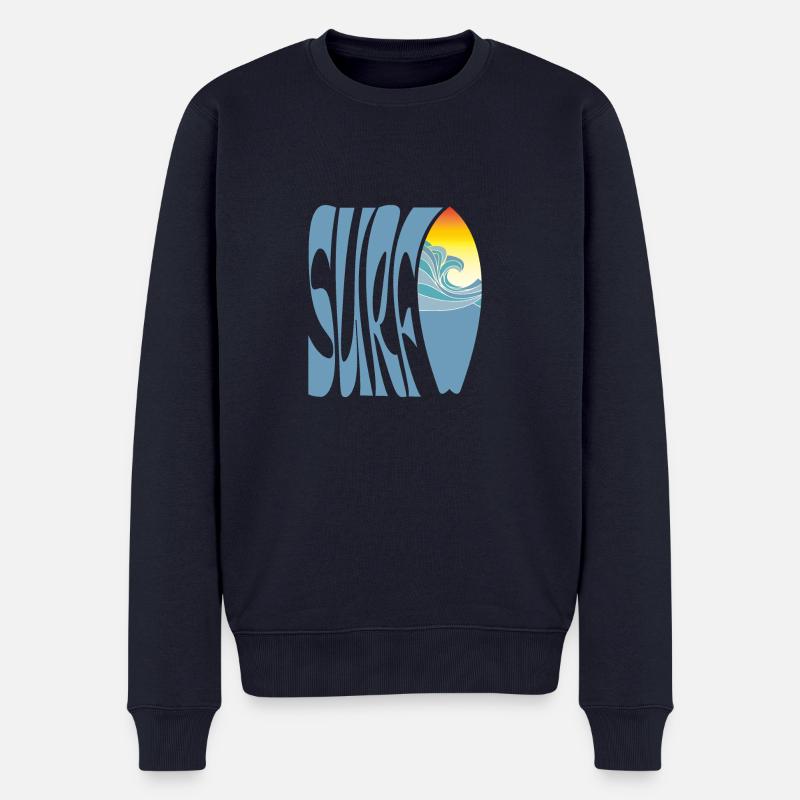 SURF SEA DESIGN - Männer Premium Bio Pullover - Navy