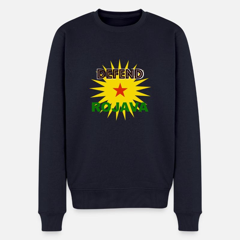 Verteidige Rojava - Männer Premium Bio Pullover - Navy