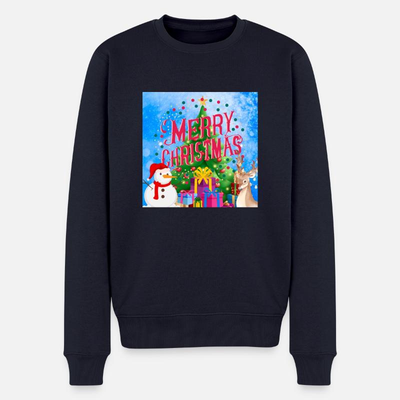 Frohe Weihnachten, Weihnachten - Männer Premium Bio Pullover - Navy