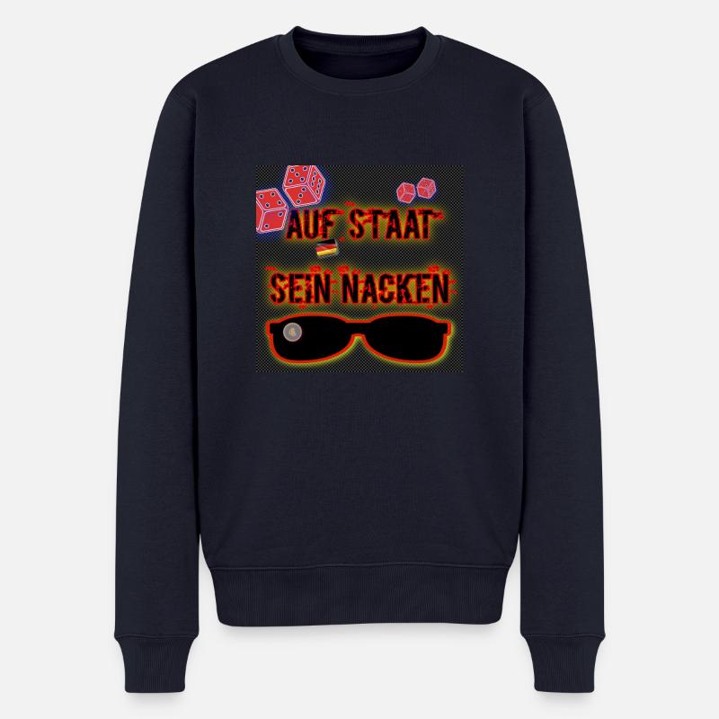 Auf Staat sein Nacken (DE) - Männer Premium Bio Pullover - Navy