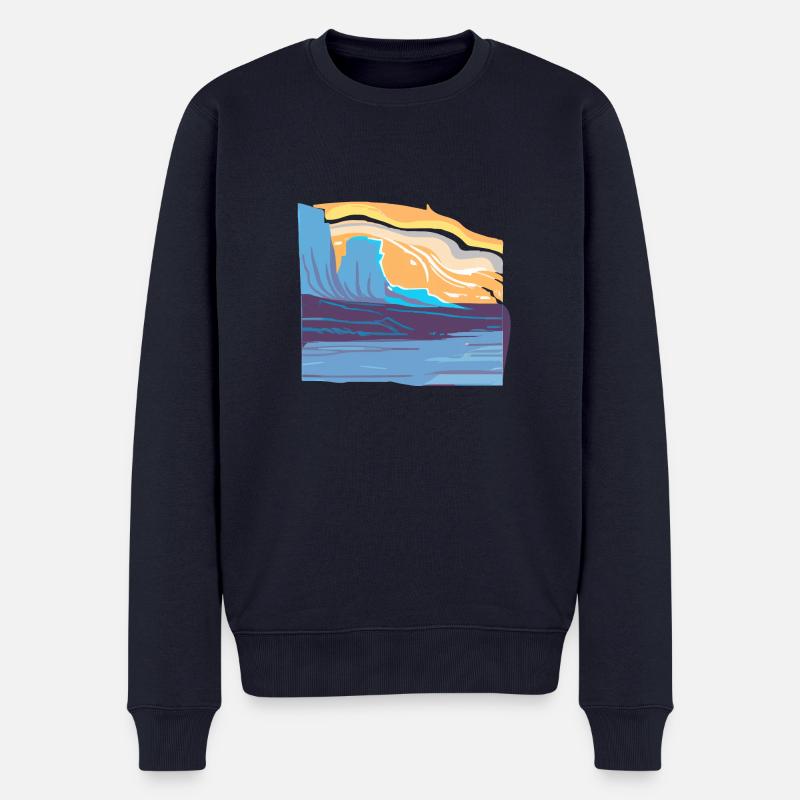 Fantastische Landschaft - Männer Premium Bio Pullover - Navy