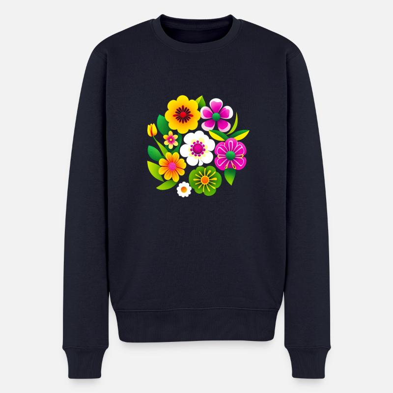 Fleurs de printemps - Pull Premium bio Homme - bleu marine