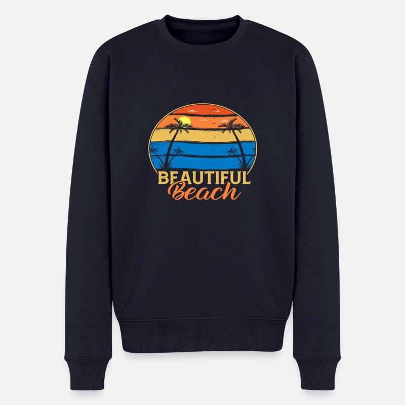 Beautiful Beach - Männer Premium Bio Pullover - Navy