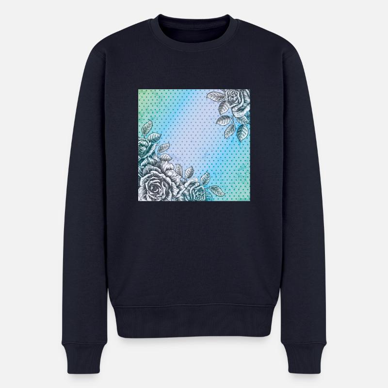 Rosenhintergrund - Männer Premium Bio Pullover - Navy