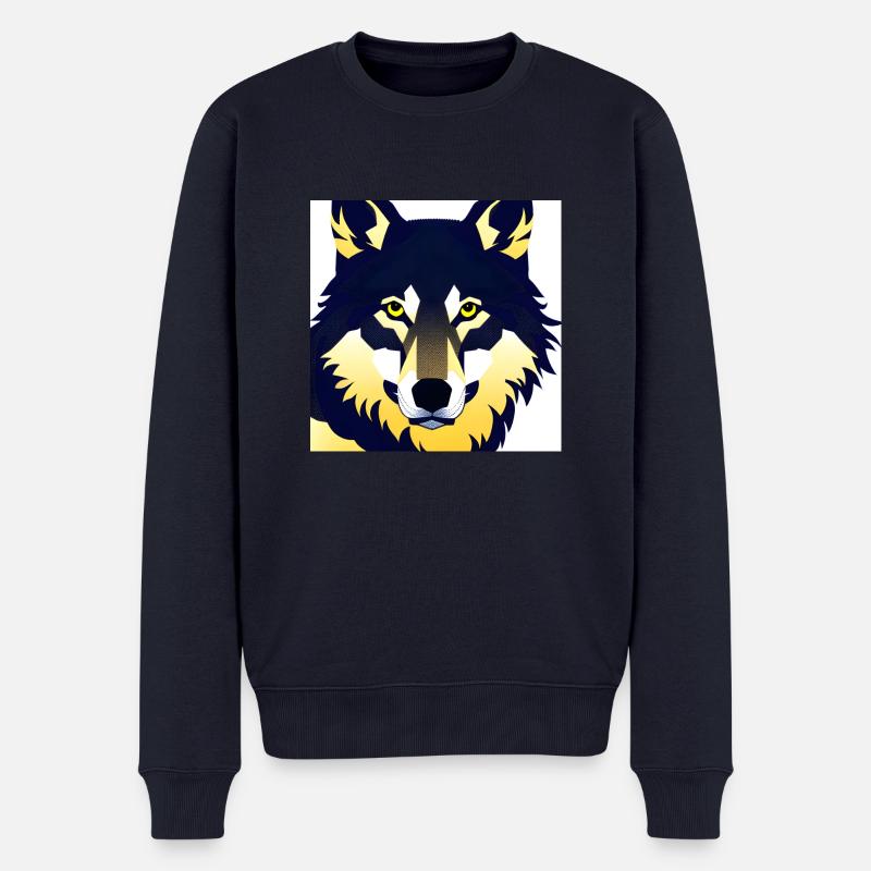 Wolf Shirt - Männer Premium Bio Pullover - Navy