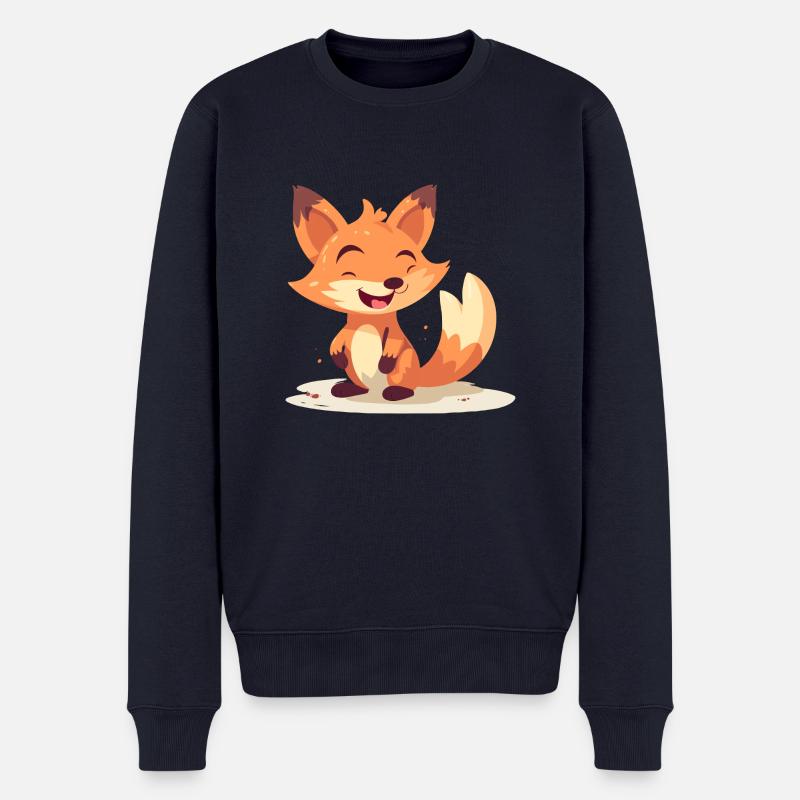 Clever Fox - Männer Premium Bio Pullover - Navy