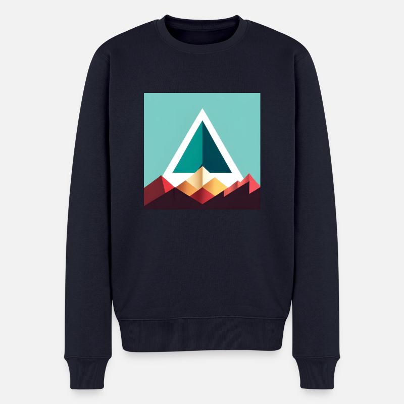 abstraktes Dreieck - Männer Premium Bio Pullover - Navy