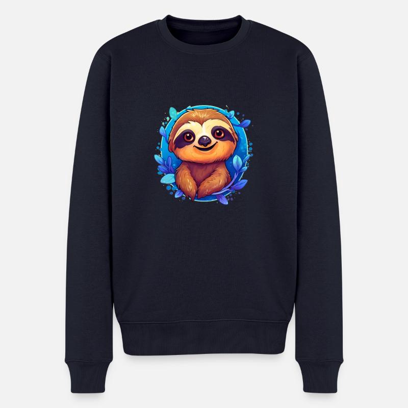 Cute Sloth - Männer Premium Bio Pullover - Navy