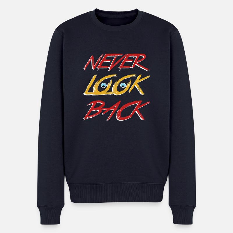 Never look back - Männer Premium Bio Pullover - Navy