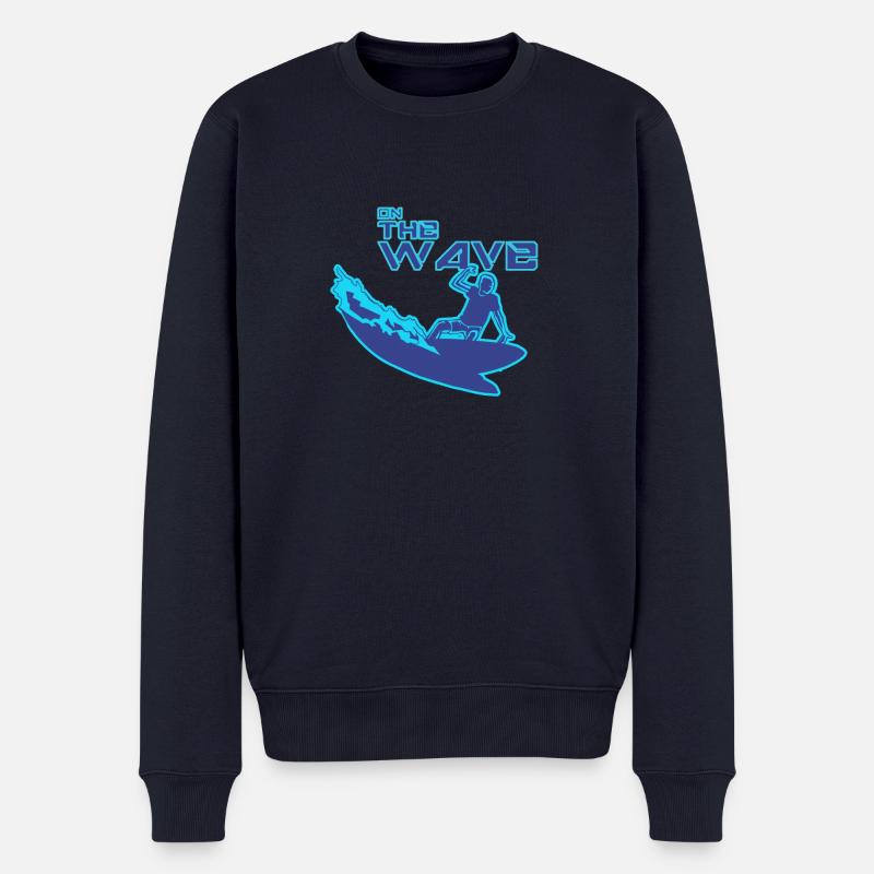 On the wave - Pull Premium bio Homme - bleu marine