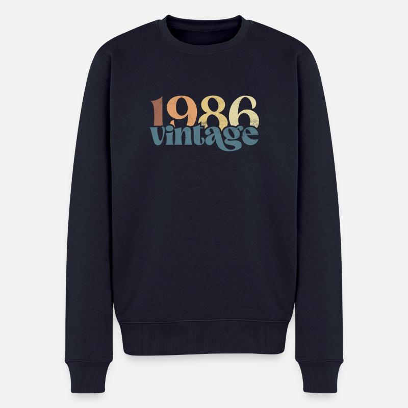 Vintage 1986 - Männer Premium Bio Pullover - Navy