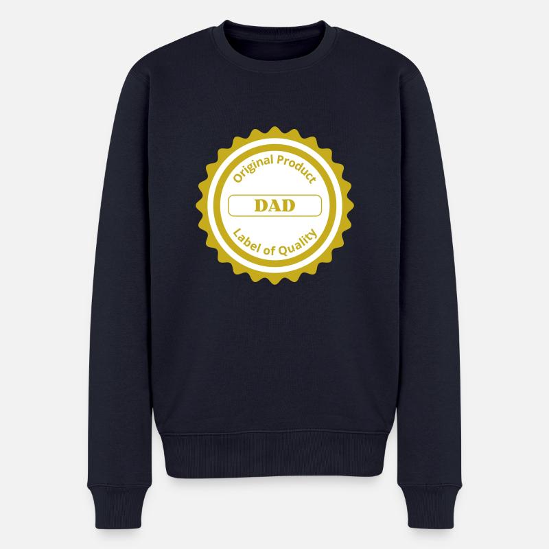 Gütesiegel / Papa - Männer Premium Bio Pullover - Navy