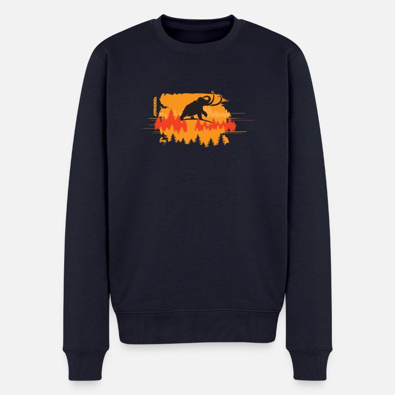 Mammouth dans la forêt - Pull Premium bio Homme - bleu marine