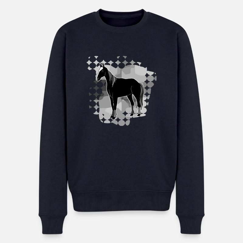 Pferd - Männer Premium Bio Pullover - Navy