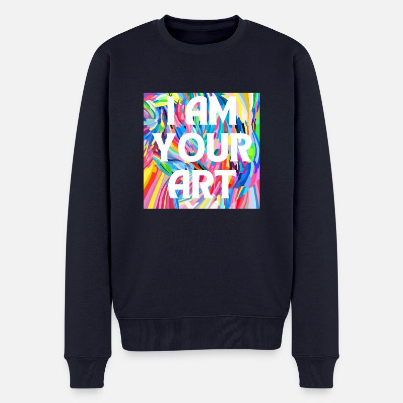 ICH BIN DEINE KUNST - Männer Premium Bio Pullover - Navy