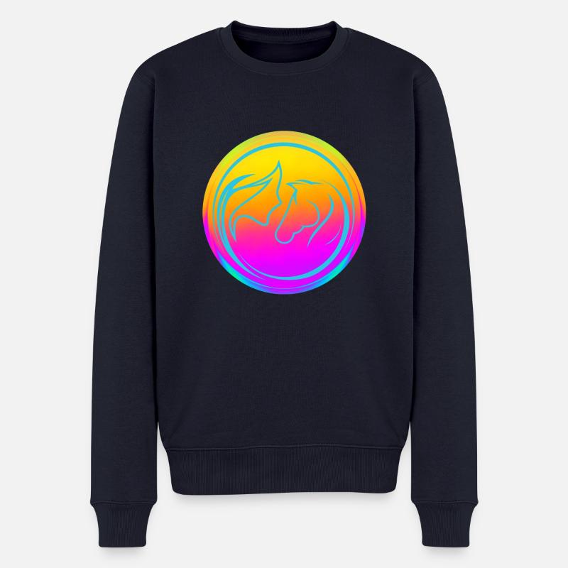 Neon Horse Lover - Männer Premium Bio Pullover - Navy