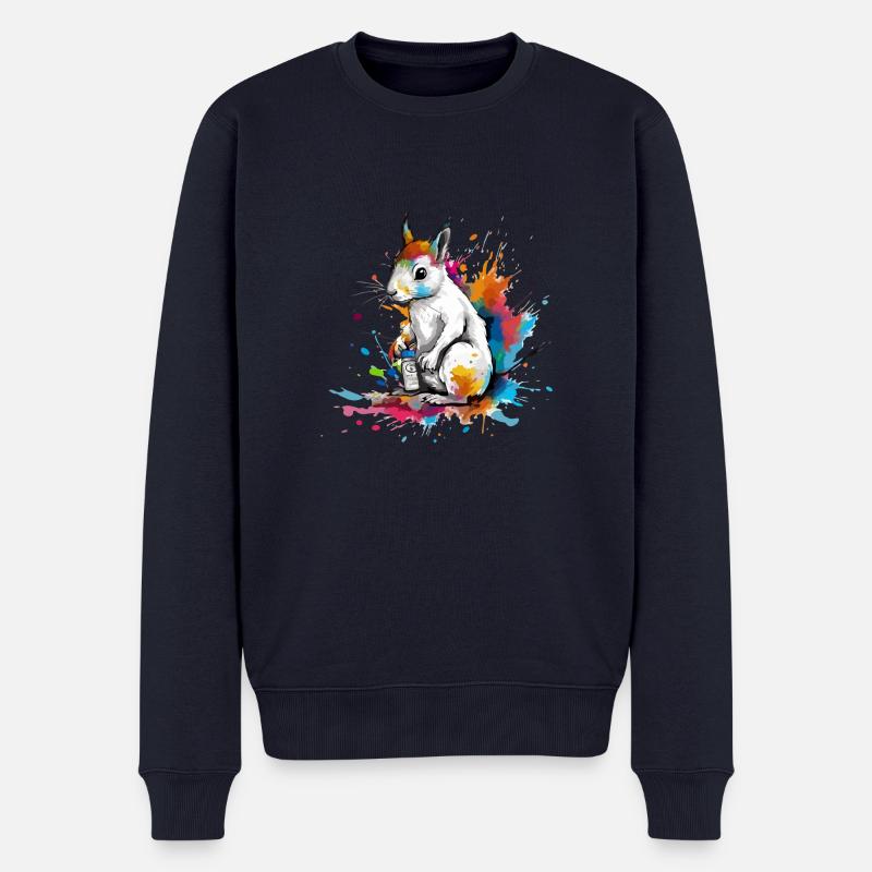 Bibou der Eichhörnchenmaler - Männer Premium Bio Pullover - Navy