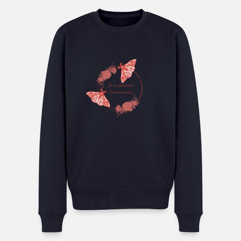 Je vis pleinement l’instant présent - Pull Premium bio Homme - bleu marine