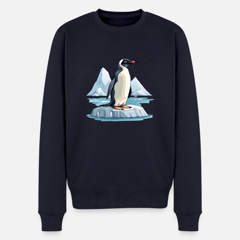 Pinguine sind bedroht - Männer Premium Bio Pullover - Navy