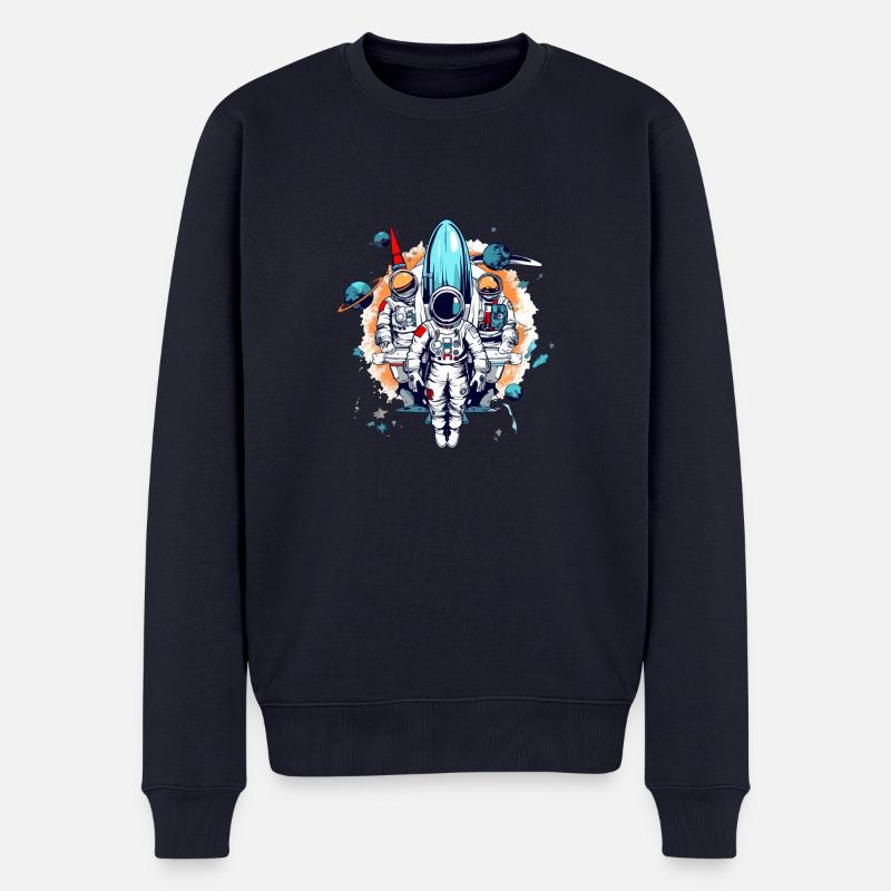 Astronauten - Männer Premium Bio Pullover - Navy