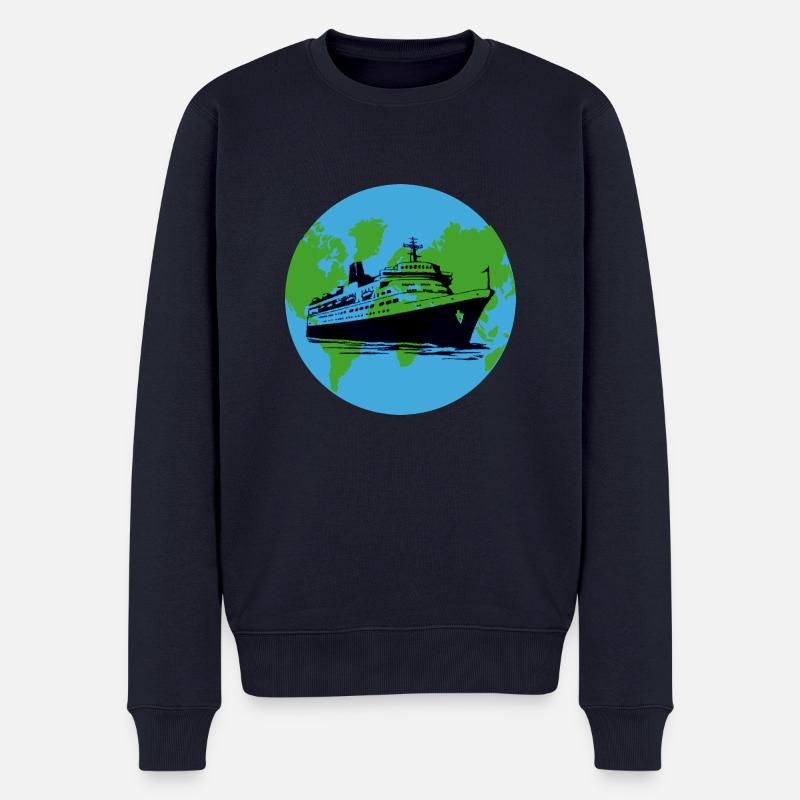 Schiff Kreuzfahrtschiff - Männer Premium Bio Pullover - Navy