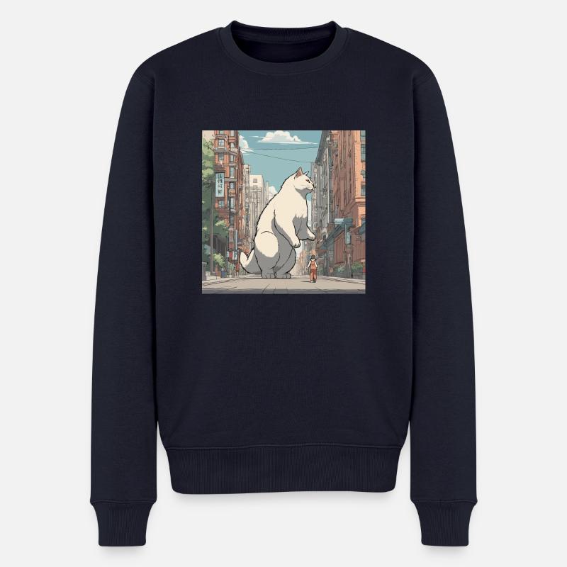 Giant Cat in Japan - Männer Premium Bio Pullover - Navy