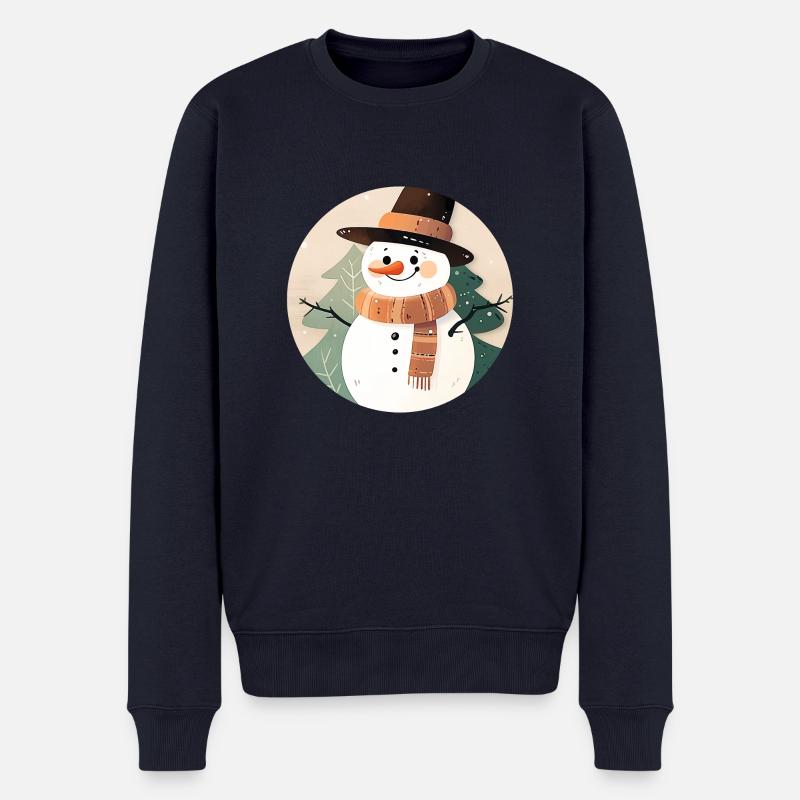 Schneemann - Männer Premium Bio Pullover - Navy