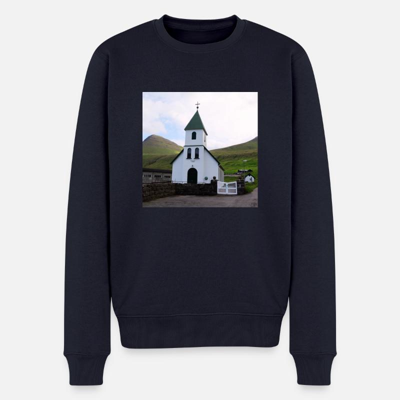 Kirche - Männer Premium Bio Pullover - Navy