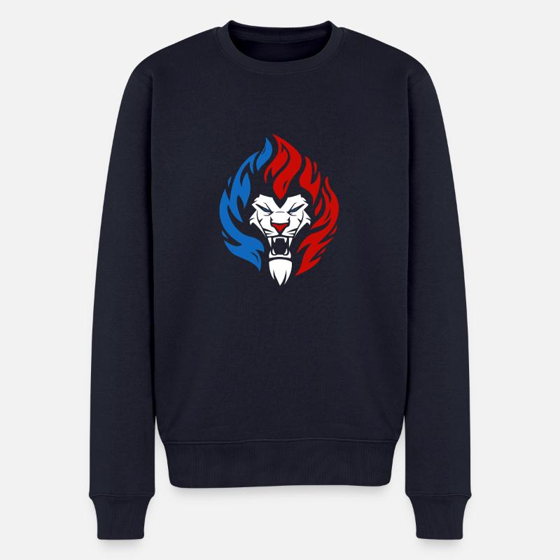 Tschetschenischer Löwe - Männer Premium Bio Pullover - Navy