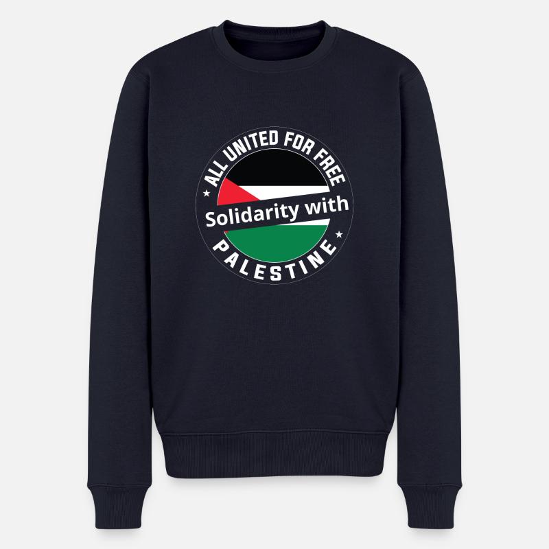 Solidarité avec la Palestine. - Pull Premium bio Homme - bleu marine