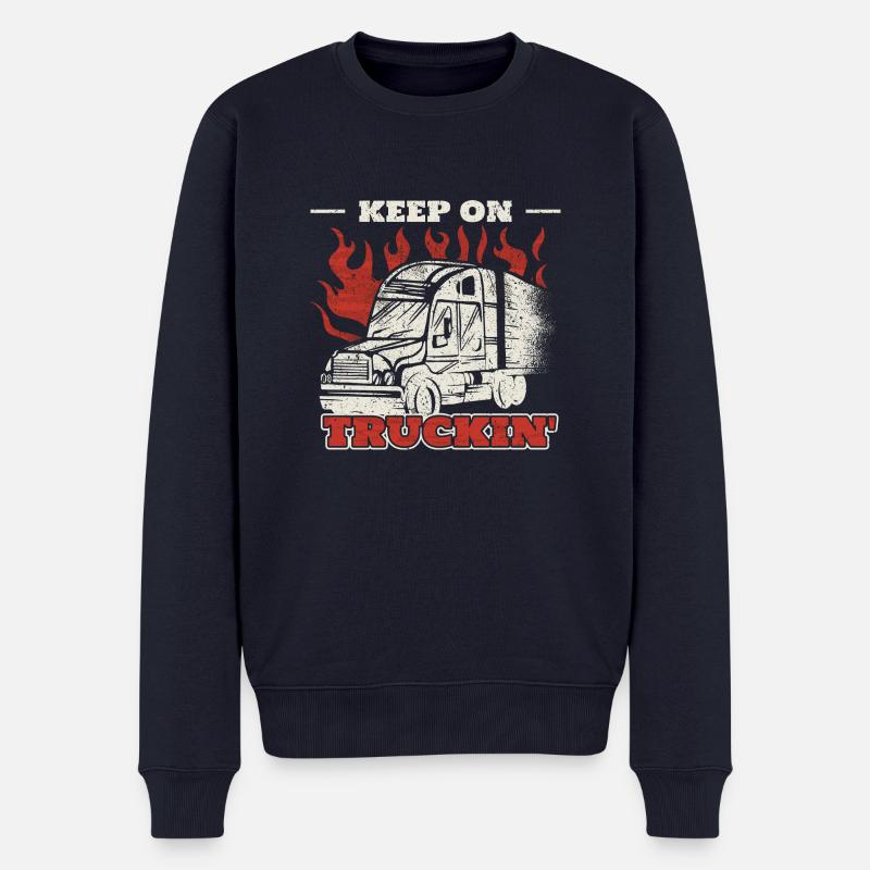 Design « Keep On Truckin » - cadeau parfait - Pull Premium bio Homme - bleu marine