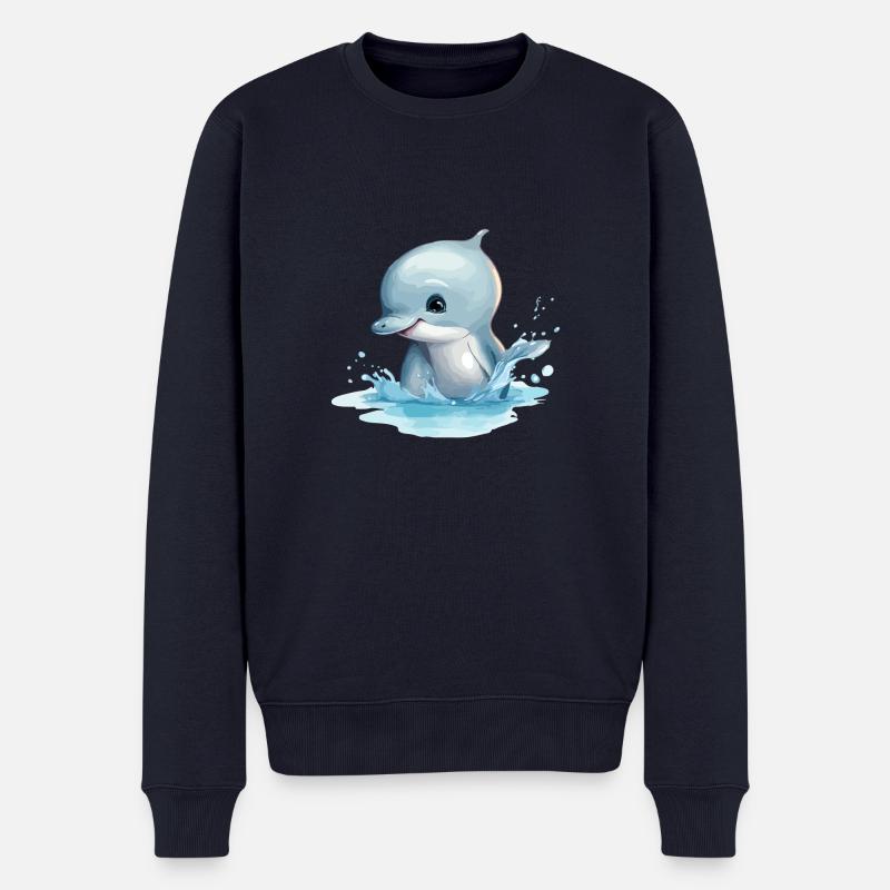 Jack le bébé dauphin - Pull Premium bio Homme - bleu marine