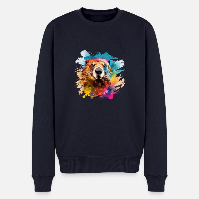 Murmeltier - Männer Premium Bio Pullover - Navy